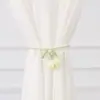 Abrazaderas para Cortinas de Tul con Tulipanes de Perlas Correas Creativas Accesorios Decorativos para Cortinas Transparentes Femeninas Abrazaderas Simples para Cortinas de Dormitorio Sala de Estar