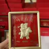 Popular Adorno de Gato de la Suerte de Oro Puro 999, Bolsa de la Fortuna Dorada, Decoración de Marco para Sala de Estar Regalo