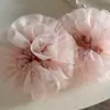 Renda Rosa de Indústria Pesada Estilo Princesa Série Balé Corda de Cabelo Intestino Grosso Feita à Mão Acessórios de Cabelo de Tendão de Couro para Mulheres