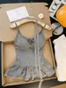 Camisola de Lunares Estilo Coreano con Capas 2026 Nuevo Dulce Encaje Puro Deseo Top con Almohadillas en el Pecho para Usar por Dentro o por Fuera