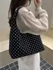 Bolsa Tote de Ombro Feminina 2026 Nova de Verão, Estampada de Bolinhas, Moderna e Estilosa, Chic Casual, Relaxada, Grande Capacidade