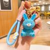 Chaveiro de coelho de resina e lã de desenho animado pingente fofo para bolsa de presente chaveiro de carro presente atacado