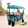 Carro de Camping, Caravana con Toldo, Carrito Infantil, Carrito Plegable de Tela con Asa de Empuje y Tracción