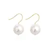 Aretes de Plata 925 Song Huiqiao Gancho para la Oreja Joyería Simple Versátil Aretes de Perlas Barrocas con Concha