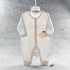 Mono fino de verano para bebé, sin huesos, de algodón con dibujos animados, ropa de escalada para bebé, ropa de manga larga color caqui para niños
