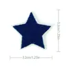 Pegatinas de tela con forma de estrella de cinco puntas en color, venta al por mayor, accesorios para ropa, zapatos y sombreros, parches bordados, pegatinas de tela, sellos de bordado por computadora.