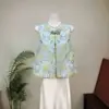 Zhi Li Novo Estilo Chinês Brocado Floral Jacquard Colete 2026 Outono Novo Gola Redonda Fresco Juvenil Colete