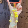 Cadena para teléfono móvil con cuentas de oso violento creativo, llavero, colgante de muñeca, llavero lindo para mochila escolar de mujer, regalo pequeño