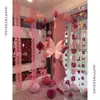 Casamento Rosa Dopamina Palavra Feliz Layout do Quarto de Casamento Parede de Fundo Decoração Atmosfera Nova Casa Sala de Estar Casamento Masculino e Feminino