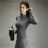 Conjunto de Yoga de Alta Qualidade para Mulheres - Primavera e Outono: Conjunto de Duas Peças: Top Esportivo Curto Acinturado e Calça Fitness de Alta Elasticidade Sem Costura