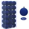 Ventas Directas de Fábrica Lanrun Juego de 36 Piezas de Bolas Navideñas de Color Sólido Afelpadas de 4 cm en Caja de PVC, Múltiples Colores Disponibles, Adornos para Árbol de Navidad