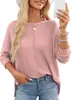 Nuevo top de punto gofrado para mujer 2026 Amazon transfronterizo jersey de punto suelto casual de manga larga