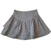Falda de pastel con lunares grises para mujer, falda asimétrica con volantes de verano, para mujer petite, de cintura alta, línea A, falda abullonada