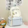 Mochila de gran capacidad para comercio exterior para mujer, mochila escolar de nuevo estilo para secundaria y preparatoria, fresca y elegante, mochila casual de bloques de color, versátil al por mayor