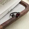 Anillo Popular Estilo Gótico Oscuro Y2K de Gato con Circonita Completa, Abierto, Dulce y Fresco, Sensación de Nicho de Alta Gama, Anillo Apilable