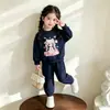 Conjunto de Moletom com Capuz para Bebê Primavera Outono Estiloso Meninos Meninas Manga Longa Roupa Externa Estilosa Calças Casuais Esportivas Conjunto de Duas Peças para Criança