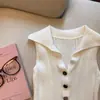 Chaleco de punto rosa estilo Chanel con botones dorados para mujer, adecuado para primavera y verano, para usar en capas, elegante y entallado
