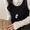 Colgante de Bolsa Tejida Vintage Cadena Larga para Mujer con Acabado de Alta Gama, Cadena Larga Extensa de Nicho, Estilo Largo para Personas de Tallas Grandes, Accesorio para el Cuello
