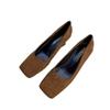 Elegantes Zapatos de Tacón Alto de Gamuza Negra para Mujer, Nuevo Estilo Primavera/Verano 2026, Punta Cuadrada, Estilo Japonés, Versátiles para el Trabajo y el Trayecto, Zapatos de Tacón Medio