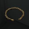 Suministro directo de fábrica cadena de pulsera cadena de eslabones O de acero inoxidable oro 18K cadena de joyería de acero de titanio DIY en stock venta al por mayor