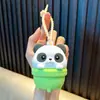 Chaveiro Brinquedo de Apertar Insuflável Absorvente de Água e Cuspidor de Água, Brinquedo Divertido para Alívio do Estresse, Boneca de Pelúcia Panda, Pequeno Presente para Máquina de Garra