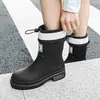 Zapatos de Lluvia de Moda Transfronterizos para Mujer, Calzado Impermeable para Exteriores Todo Terreno, Zapatos de Goma Antideslizantes para Cocina, Zapatos Impermeables para Lavado de Autos para Mujer