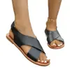 Sandalias Planas de Tira Cruzada Talla Grande 2026 para Mujer, Sandalias de Playa de Tira Ancha Estilo Retro con Punta Abierta