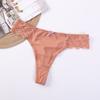 Estampado de leopardo nuevo sexy encaje tanga niña transpirable hueco pantalones T sin costuras tentación ropa interior transparente femenina comercio exterior