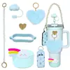 Botella de Agua Térmica Stanley Tapón Antipolvo Taza con Popote Tapa de Taza Correa de Mano Cordón para Botella de Agua Múltiples Estilos Versátiles Set