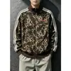 Jaqueta casual de alta qualidade com estampa de leopardo estilo americano para homens, novo produto de outono, corte solto, nicho, confortável, moderno, versátil, moletom