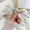 Gafas de Lectura de Gama Alta Sin Marco con Marco de Diamantes Estilo Tiktok para Mujer, Gafas de Lectura a la Moda Que Te Hacen Ver Más Joven, Monturas de Gafas con Filtro de Luz Azul