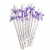 Fábrica en stock al por mayor paja de papel con lazo creativo decoración de fiesta mesa de postres vestido de cumpleaños tapón de botella de pudín enchufable