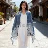Bufanda Tie-Dye Dali 2026 Estilo Nuevo Estilo Étnico de Yunnan Algodón y Lino Teñido de Azul Bufanda Artística Retro Bufanda para Aire Acondicionado