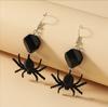 Moda Europea y Americana Aretes Calientes Exagerados de Araña Aretes de Diseño Cool Callejero para Chica Oscura Accesorios de Halloween