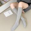 Calcetines de Color Sólido Estilo Coreano Boca de Lazo Calcetines de Felpa de Seda Calcetines Altos hasta la Rodilla Estilo Ballet para Mujer Primavera y Verano Grises Calcetines de Media Caña