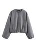 Outono 2024 Novo Estilo Europeu e Americano Lazy Casual Soft Zipper Hem Jaqueta Jaqueta All-match da moda