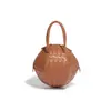 Nova Bolsa Criativa Tecida à Mão Portátil Cor Sólida Hortênsia Texturizada Simples Feminina de Mão Ombro Transversal