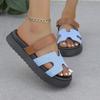 Comércio Exterior Verão 2024 Novo Estilo tamanho plus size Chinelos Femininos Verão Casual Sandálias de Solado Grosso Chinelos com Cores Combinando