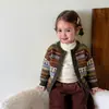 Suéter Abrigo para Niña Otoño Tejido Fair Isle Cárdigan para Niña Atuendo de Principios de Otoño Ropa para Bebé Niña