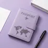 Portapasaporte con Hebilla, Almacenamiento Anti-Robo de PU, Cubierta Simple para Pasaporte, Bolso para Pasaporte Listo para Viajar, Cubierta Protectora, Personalizable