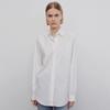Camisa Branca Th~Row Feminina Nova Coleção Primavera e Outono 2025 Anti-Amassado Solta Elegante Algodão Puro Casual Manga Longa