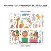 Trem de Animais Fofos de Circo em Desenho Animado Adesivos de Parede Autoadesivos Adesivos Decorativos para Parede de Fundo de Quarto Infantil BR0832M
