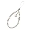 Estilo Xiaoxiang Perla de Imitación Celebridad de Internet Camelia Fugui Cadena para Teléfono Móvil con Perlas de Imitación Entrada de Instagram Llavero de Accesorios de Cristal de Lujo
