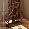 Estante de Almacenamiento para Tazas de Té de Escritorio, Estante de Exhibición Multicapa para Uso Doméstico, Pequeña Decoración de Mesa de Té Estilo Chino, Estante de Almacenamiento para Juegos de Té