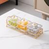 Plato de fruta de vidrio para sala de estar, mesa de centro, hogar, nuevo estilo, refrigerios, refrigerios de frutas secas, plato de refrigerio, plato de fruta KTV dividido