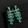 Pendientes de Zirconia Coloridos Pesados Brillantes Artesanales Estilo Retro Artístico Elegantes para Cena Pendientes Vintage de Alta Gama