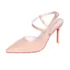 Zapatos de Tacón Alto Apuntados Color Nude de Estilo Nuevo Verano 2026 con Tacones Finos y Sandalias de Punta Cerrada para Mujer, Versátiles y Sexys para el Trabajo