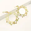 Pendientes de Girasol Minimalistas de Moda Estilo Europeo y Americano, Pendientes Largos Minimalistas de Metal con Personalidad Hueca, Pendientes de Moda de Celebridad de Internet