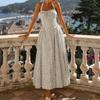 Vestido de verano sexy con cuello floral para mujer, vestido de primavera y verano de alta gama, ajustado, sin espalda, para vacaciones, de longitud media.
