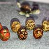 Paquete de 100 cuentas sueltas de madera para joyería, accesorios de bricolaje, cuentas de madera maciza vintage, trenza sucia, hebilla de anillo decorativa, colores mezclados, venta al por mayor